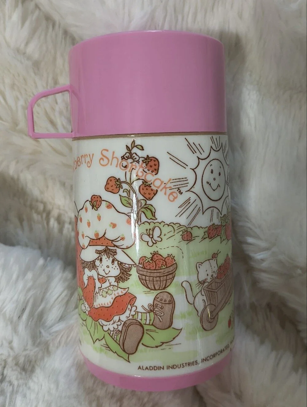 Vintage Strawberry Shortcake Pink Thermos